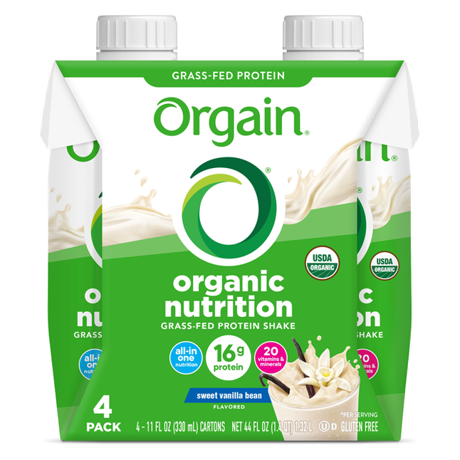 Organic Nutrition Shake Sweet Vanilla Bean 4 Pack