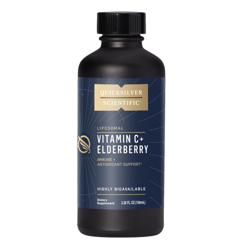 Bottle of Vitamin C+ Elderberry supplement