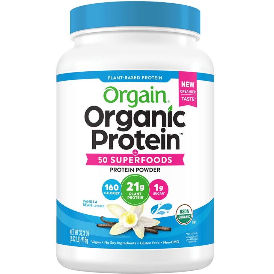 Organic Protein + Superfoods Protein Powder Plant Based Vanilla Bean 18 Servings