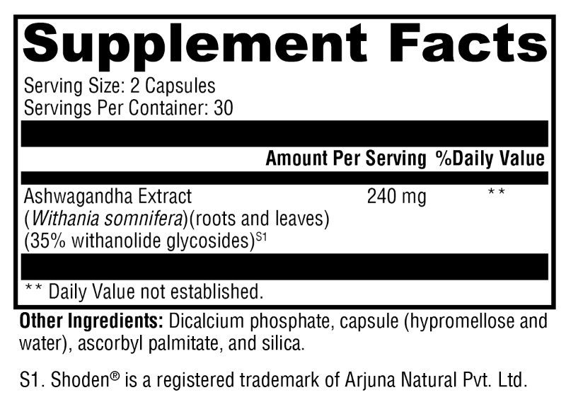 Ashwagandha 35 60 Capsules