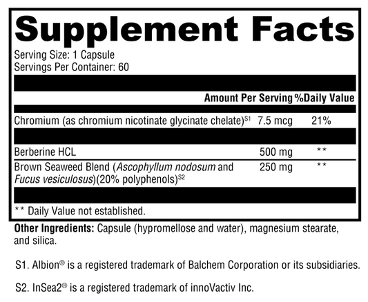 Berberine with InSea2® 60 Capsules
