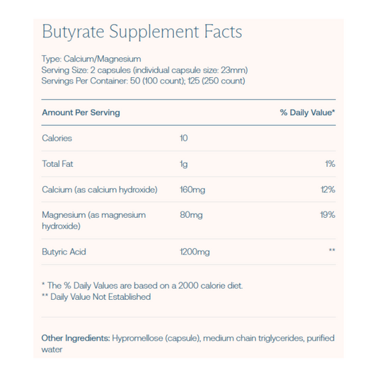 Calcium / Magnesium Butyrate 100 Capsules