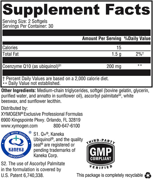 CoQmax™ Ubiquinol 200 mg 30 Softgels