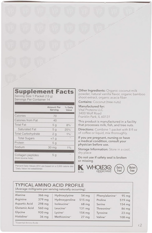 Collagen Creamer Vanilla 14 Servings