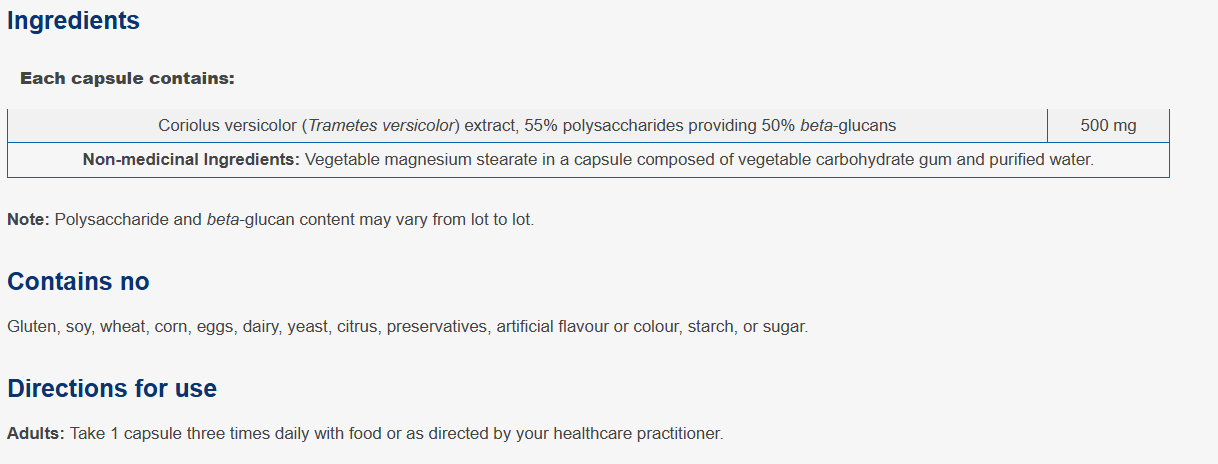 Coriolus Versicolor SAP 60 Capsules