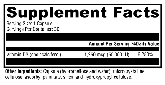 D3 50,000 30 Capsules