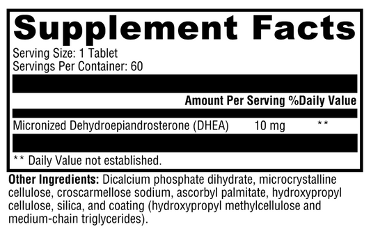 DHEA Micronized 10mg 60 Tablets