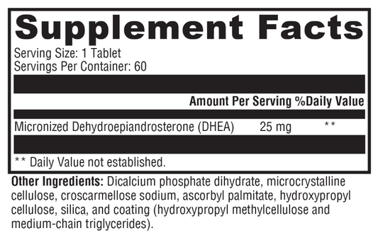 DHEA Micronized 25mg 60 Tablets