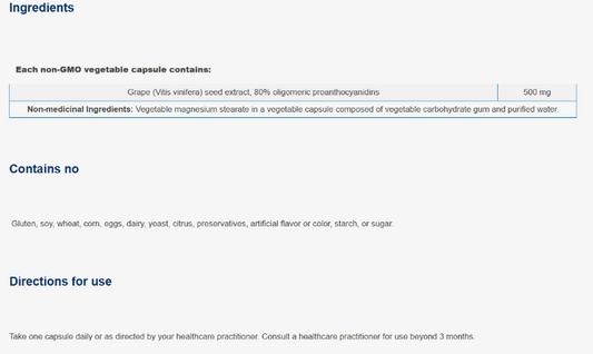 Grape Seed SAP 60 Capsules
