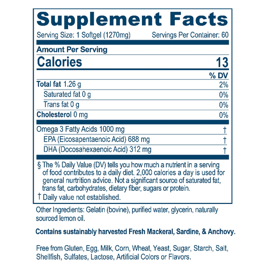 High Omega-3 Fish Oil 60 Softgels