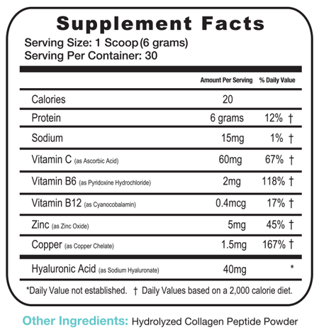 Hyaluronic Acid Collagen Peptides 30 Servings