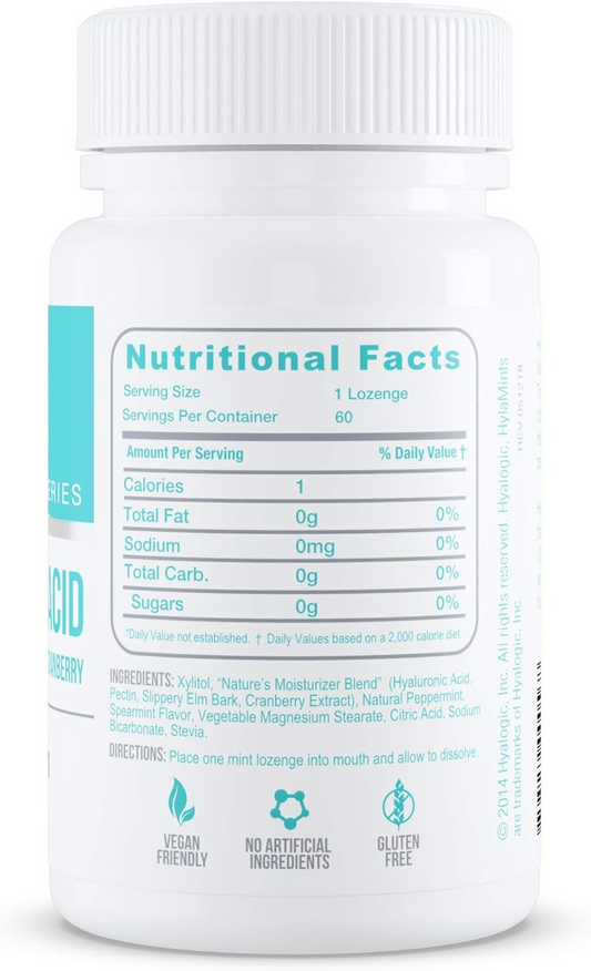 Hyaluronic Acid Dry Mouth 60 Mint Lozenges