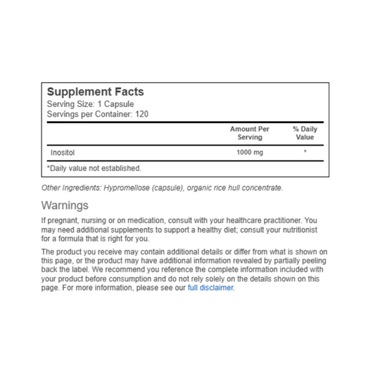 Inositol 1000 mg 120 Capsules