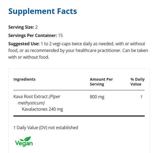 Kava Calm Px 30 Capsules