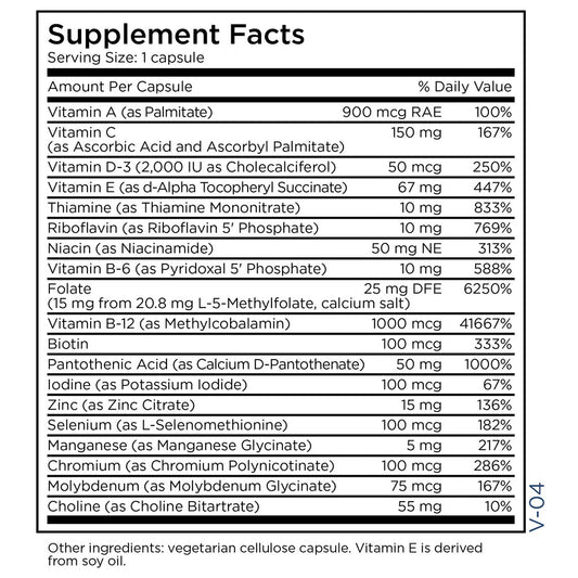 Multivitamin + 15 mg L-Methylfolate 30 Capsules
