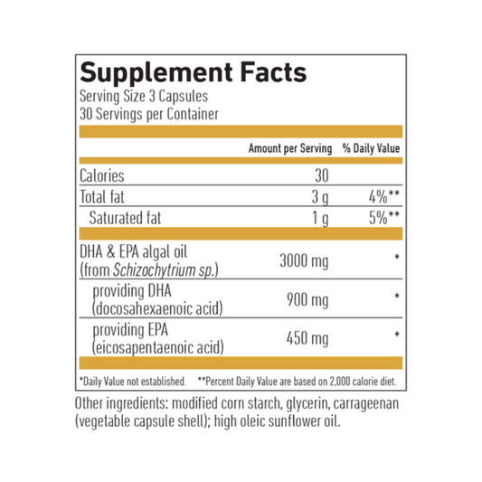 Omega 3 Vegan DHA & EPA 450 GOLD 90 Capsules