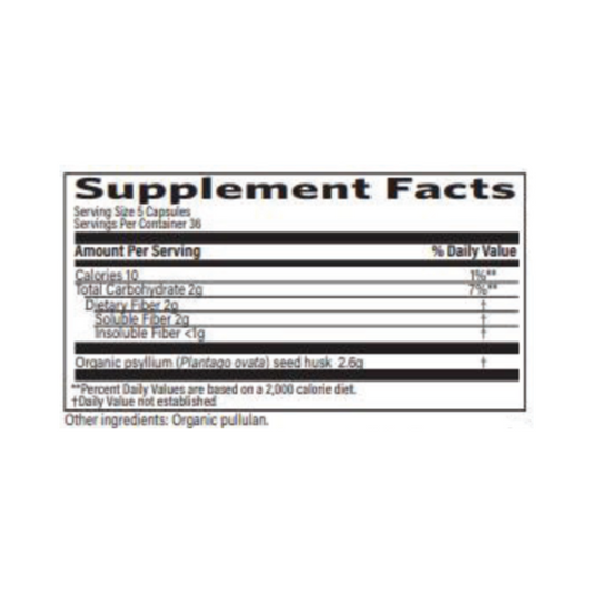 Organic Psyllium Fiber 180 Capsules