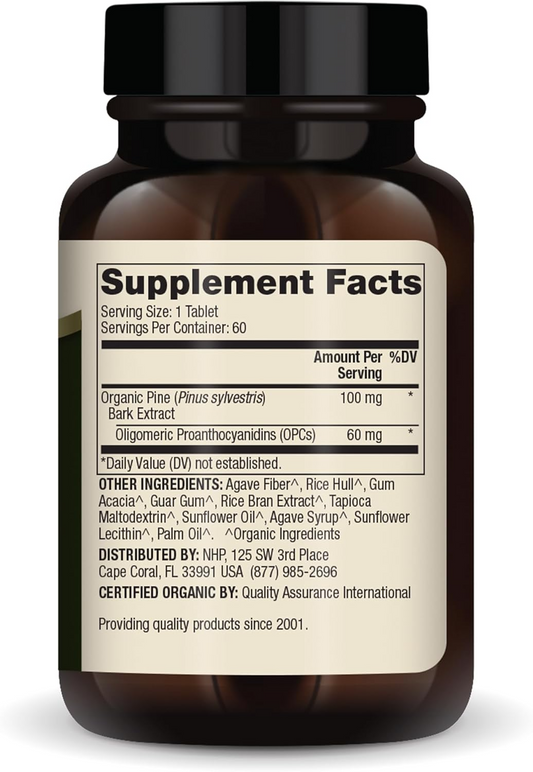 Organic Pine Bark Extract 60 Tablets