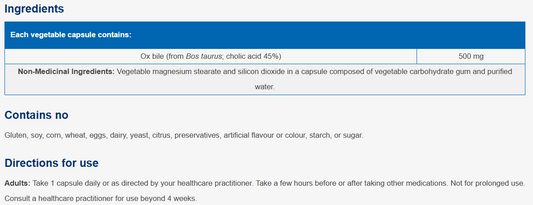 Ox Bile SAP 90 Capsules