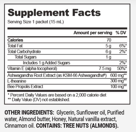 Propolis Stress Support Supplement Facts