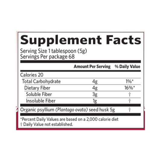 Psyllium Organic Whole Husk Fiber 68 Servings