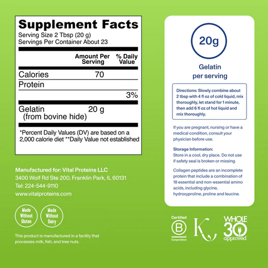 Beef Gelatin 23 Servings