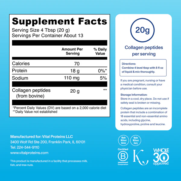 Collagen Peptides Stick Pack Box 20 Servings