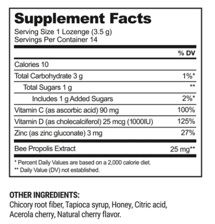 Propolis + VItamin C Lozenges Cherry 14 Lozenges