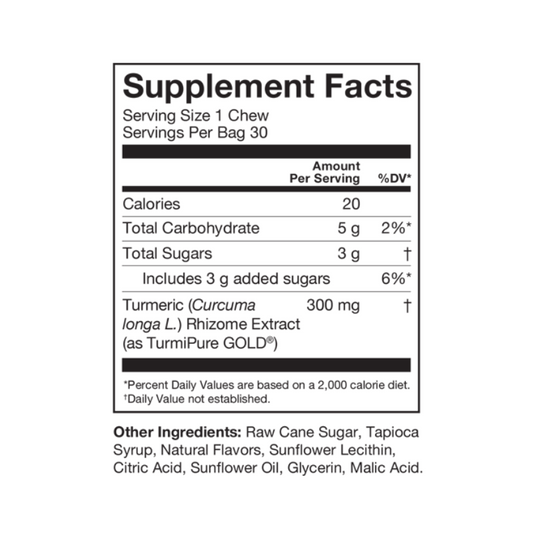 Turmeric Chews Orange Citrus 30 Chews
