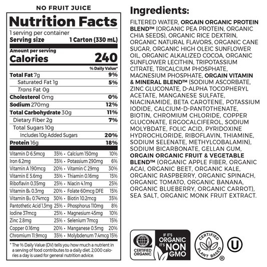 Vegan Organic Nutrition Shake Smooth Chocolate 4 Pack