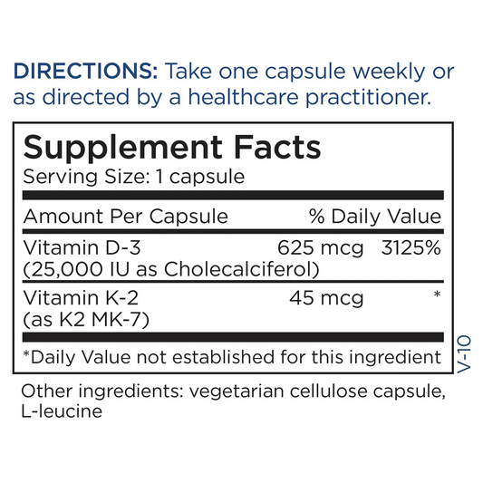 Vitamin D-3 25,000 IU 60 Capsules