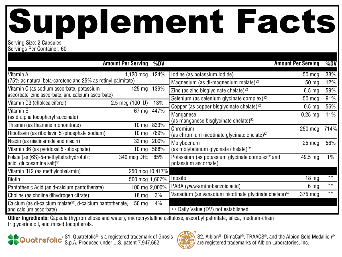 ActivNutrients® without Iron 120 Capsules