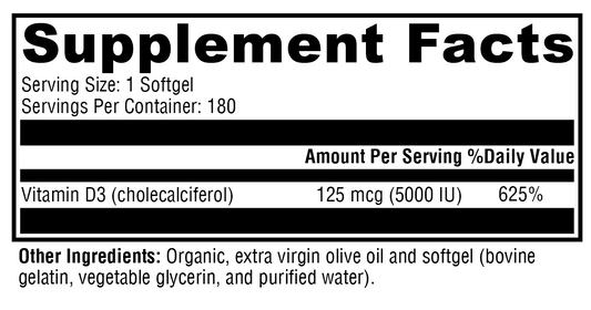 D3 5000 180 Softgels