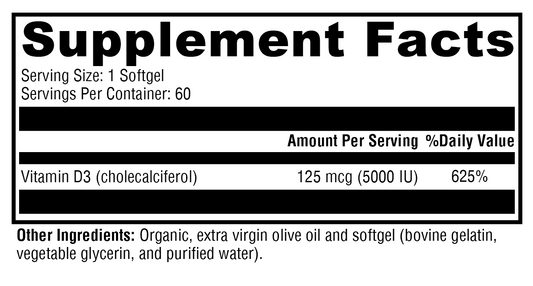 D3 5000 60 Softgels