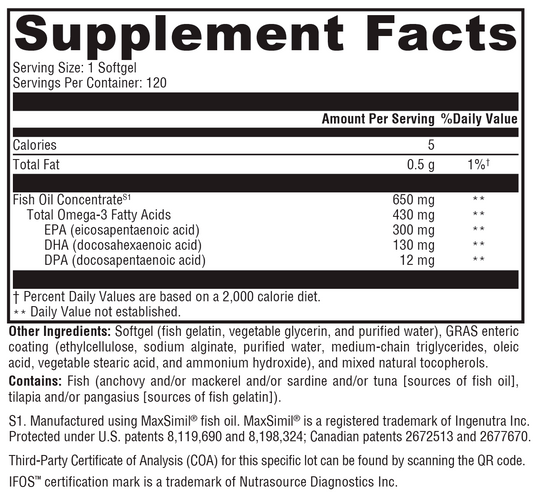 Omega MonoPure® 650 EC 120 Softgels