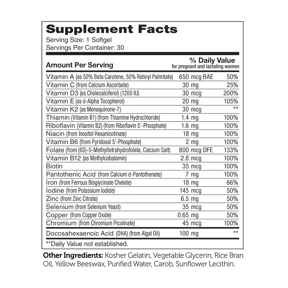 Mighty Mini Prenatal+DHA 90 Softgels