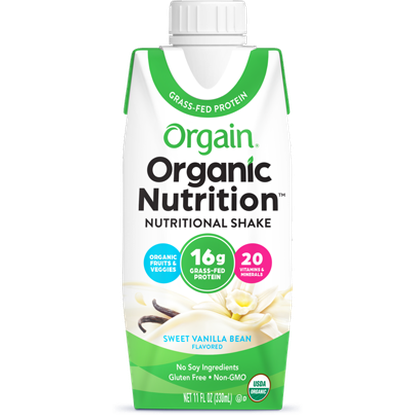 Organic Nutrition Shake Sweet Vanilla Bean Single Serving Pack