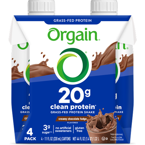 Clean Protein Grass Fed Protein Shake Creamy Chocolate Fudge 4 Pack