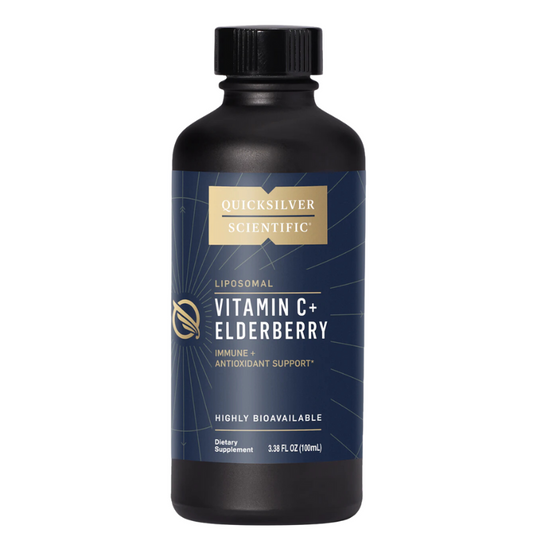 Bottle of Vitamin C+ Elderberry supplement