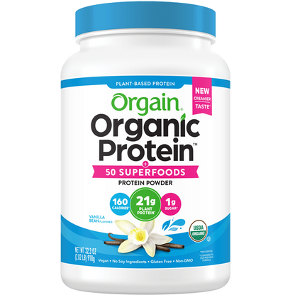 Organic Protein + Superfoods Protein Powder Plant Based Vanilla Bean 18 Servings