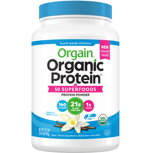Organic Protein + Superfoods Protein Powder Plant Based Vanilla Bean 18 Servings