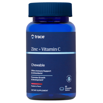 Zinc + Vitamin C Chewable Raspberry Flavor 60 Chewable Wafers