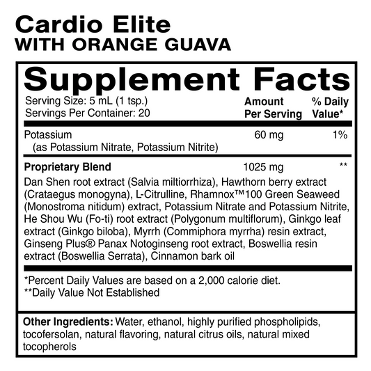 Cardio Elite Supplement Facts