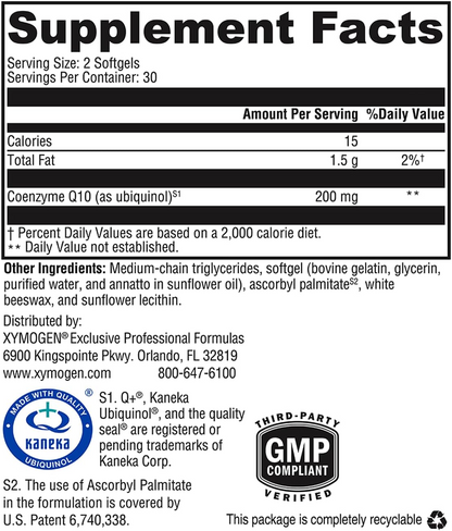 CoQmax™ Ubiquinol 200 mg 30 Softgels