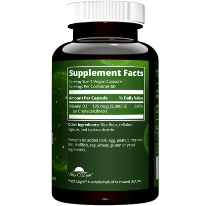 Vegan Vitamin D3 5,000 IU 60 Capsules