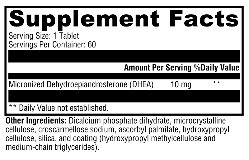 DHEA Micronized 10mg 60 Tablets