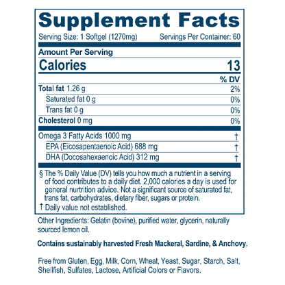 High Omega-3 Fish Oil 60 Softgels