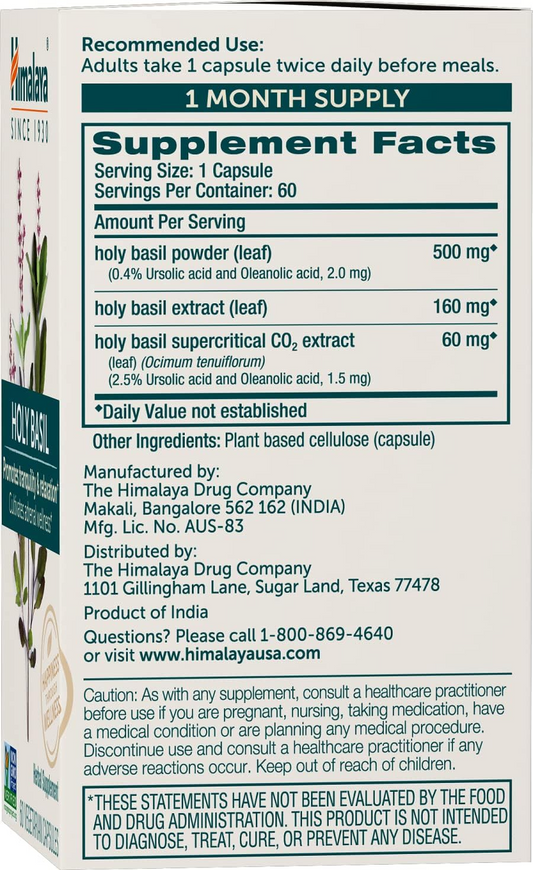 Holy Basil 60 Capsules