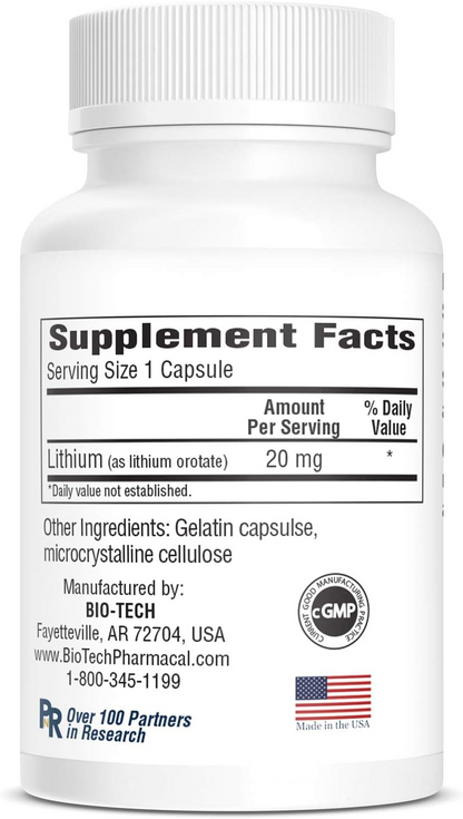 Lith-Oro 20 mg 100 Capsules