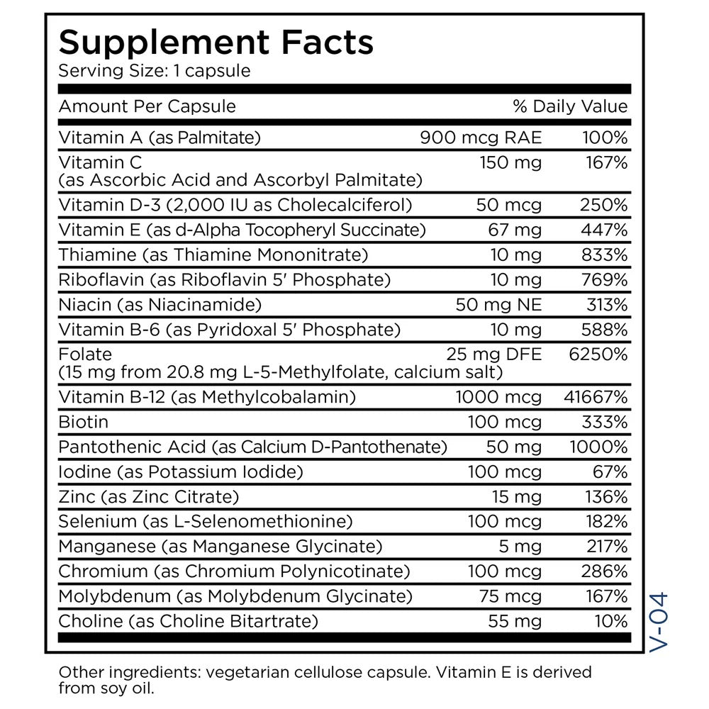 Multivitamin + 15 mg L-Methylfolate 30 Capsules